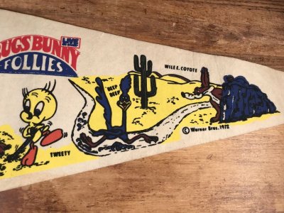 画像2: Looney Tunes “Bugs Bunny Follies” Pennant　ルーニーテューンズ　ビンテージ　ペナント　ワーナーブラザーズ　70年代