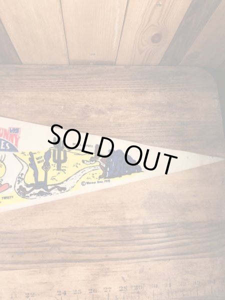 バッグスバニーやトゥイーティーが描かれたルーニーテューンズの70’sヴィンテージペナント