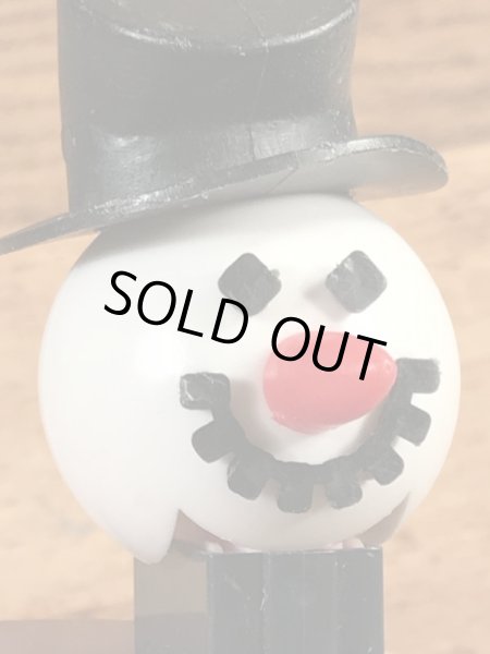 黒色のスノーマンの70’sヴィンテージ足無しPezディスペンサー