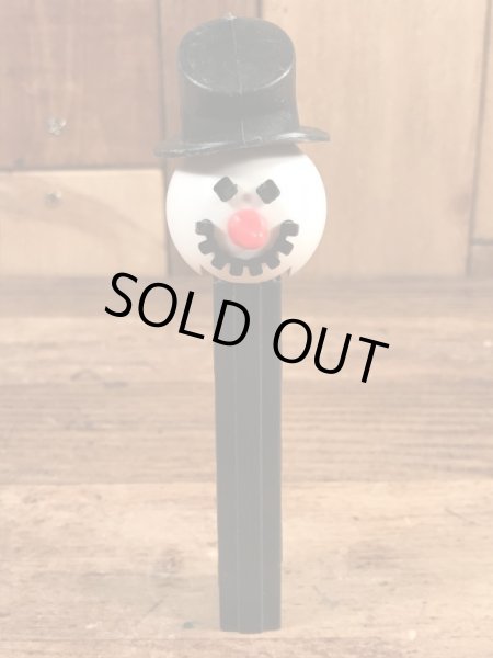 黒色のスノーマンの70’sヴィンテージ足無しPezディスペンサー