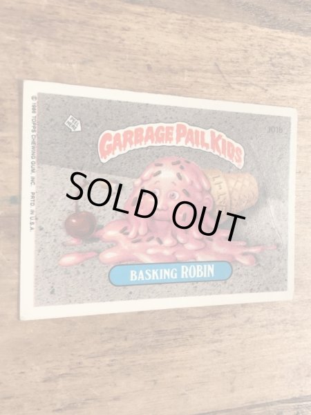 トップス社製のガーベッジペイルキッズの80年代ビンテージステッカーカード