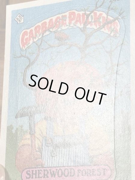 トップス社製のガーベッジペイルキッズの80年代ビンテージステッカーカード