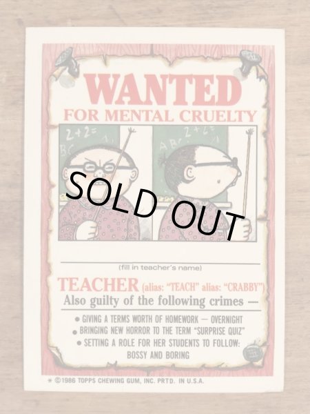 Topps社製のガーベッジペイルキッズの80’sヴィンテージカードシール