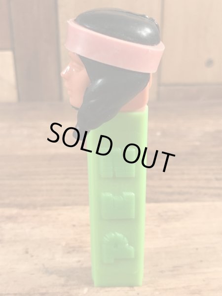 黄緑ステムのIndian Maidenの50〜60’sヴィンテージ足無しPezディスペンサー