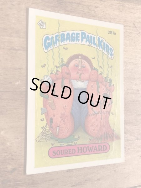 トップス社製のガーベッジペイルキッズの80年代ビンテージステッカーカード