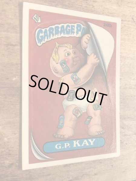 トップス社製のガーベッジペイルキッズの80年代ビンテージステッカーカード