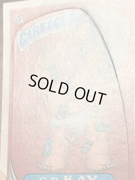 トップス社製のガーベッジペイルキッズの80年代ビンテージステッカーカード