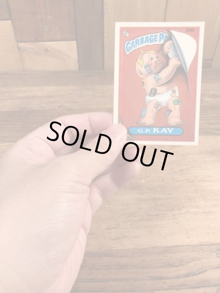 トップス社製のガーベッジペイルキッズの80年代ビンテージステッカーカード