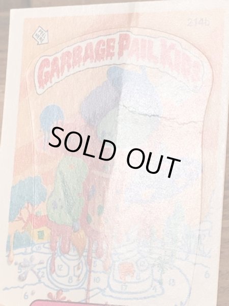 トップス社製のガーベッジペイルキッズの80年代ビンテージステッカーカード