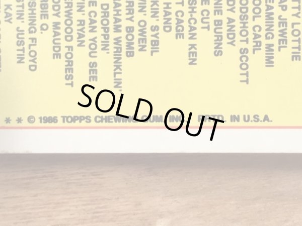 Topps社製のガーベッジペイルキッズの80’sヴィンテージカードシール