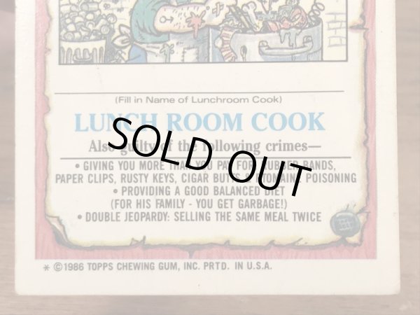 トップス社製のガーベッジペイルキッズの80年代ビンテージステッカーカード