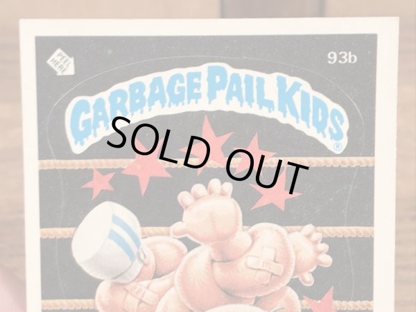 トップス社製のガーベッジペイルキッズの80年代ビンテージステッカーカード