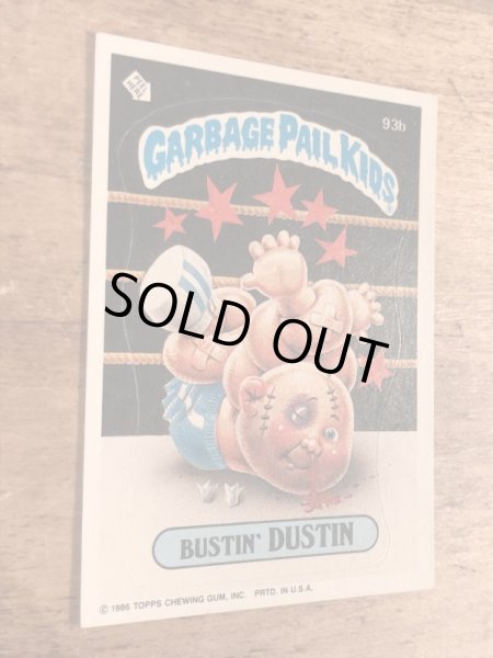 トップス社製のガーベッジペイルキッズの80年代ビンテージステッカーカード