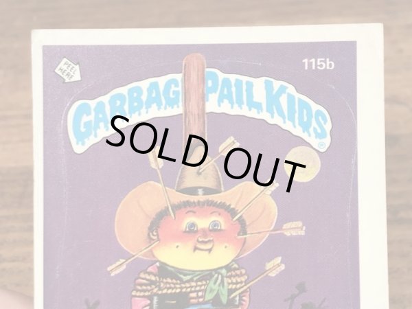 トップス社製のガーベッジペイルキッズの80年代ビンテージステッカーカード