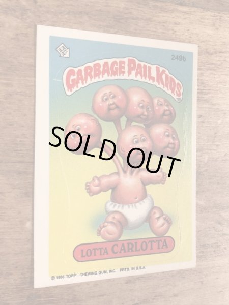 トップス社製のガーベッジペイルキッズの80年代ビンテージステッカーカード