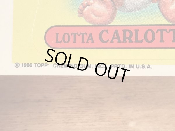 トップス社製のガーベッジペイルキッズの80年代ビンテージステッカーカード