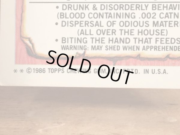 トップス社製のガーベッジペイルキッズの80年代ビンテージステッカーカード