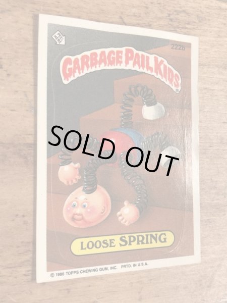 トップス社製のガーベッジペイルキッズの80年代ビンテージステッカーカード