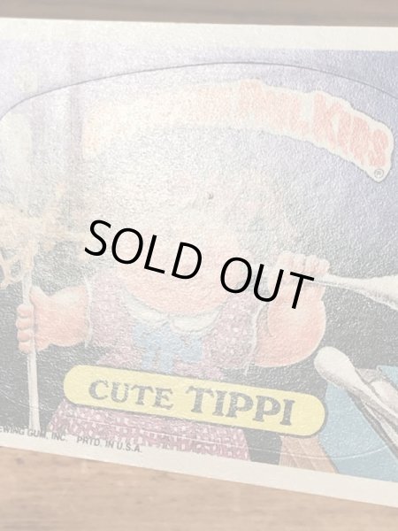 トップス社製のガーベッジペイルキッズの80年代ビンテージステッカーカード