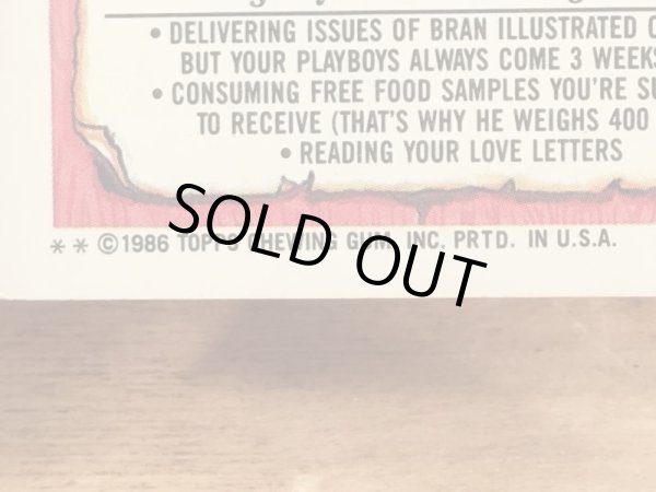 Topps社製のガーベッジペイルキッズの80’sヴィンテージカードシール