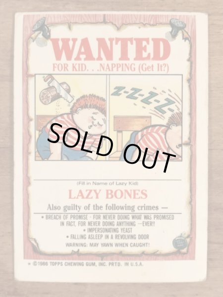 Topps社製のガーベッジペイルキッズの80’sヴィンテージカードシール