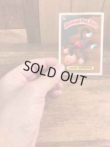 トップス社製のガーベッジペイルキッズの80年代ビンテージステッカーカード