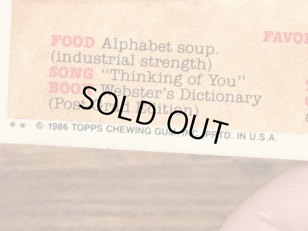 Topps社製のガーベッジペイルキッズの80’sヴィンテージカードシール