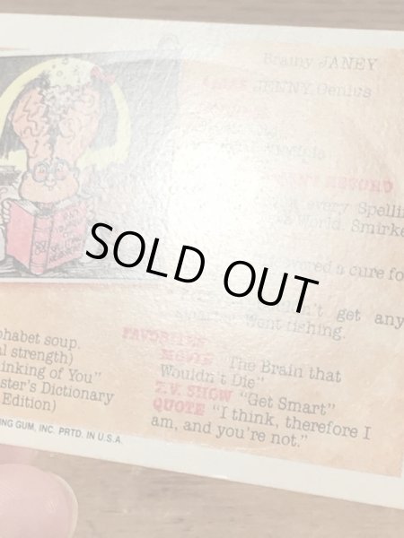 トップス社製のガーベッジペイルキッズの80年代ビンテージステッカーカード