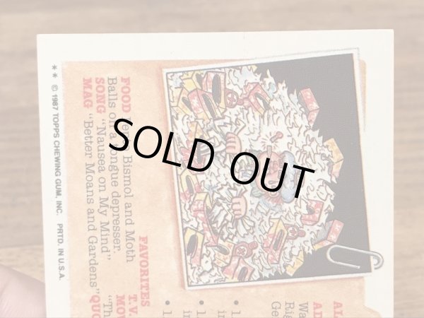 トップス社製のガーベッジペイルキッズの80年代ビンテージステッカーカード