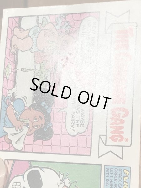 トップス社製のガーベッジペイルキッズの80年代ビンテージステッカーカード