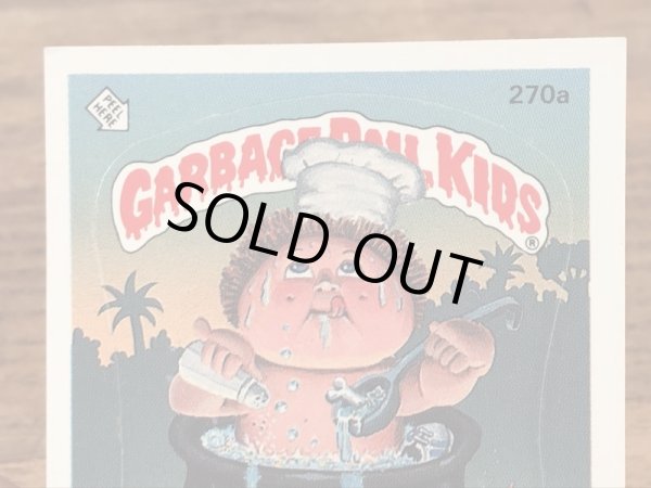 トップス社製のガーベッジペイルキッズの80年代ビンテージステッカーカード