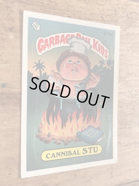 トップス社製のガーベッジペイルキッズの80年代ビンテージステッカーカード