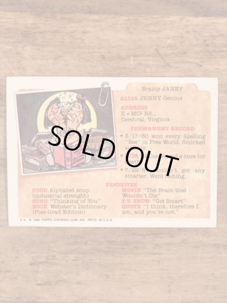 Topps社製のガーベッジペイルキッズの80’sヴィンテージカードシール