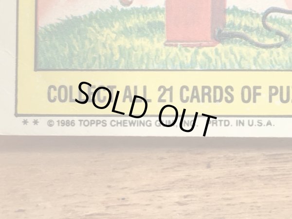 トップス社製のガーベッジペイルキッズの80年代ビンテージステッカーカード