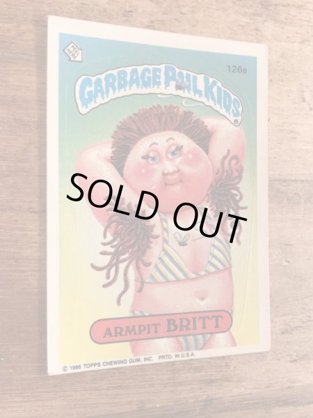 トップス社製のガーベッジペイルキッズの80年代ビンテージステッカーカード