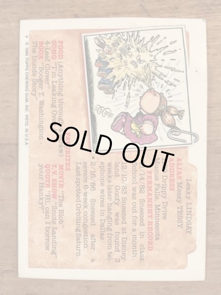 Topps社製のガーベッジペイルキッズの80’sヴィンテージカードシール