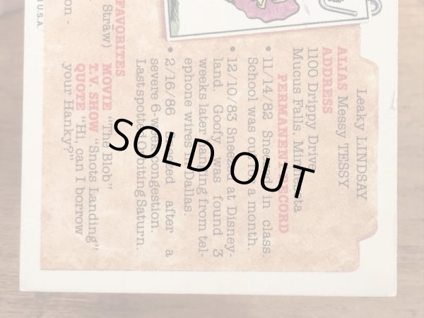 Topps社製のガーベッジペイルキッズの80’sヴィンテージカードシール