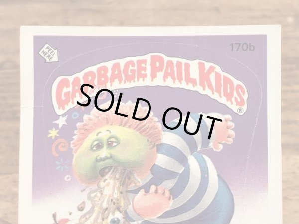 トップス社製のガーベッジペイルキッズの80年代ビンテージステッカーカード