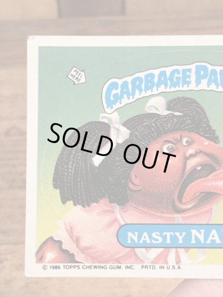 トップス社製のガーベッジペイルキッズの80年代ビンテージステッカーカード