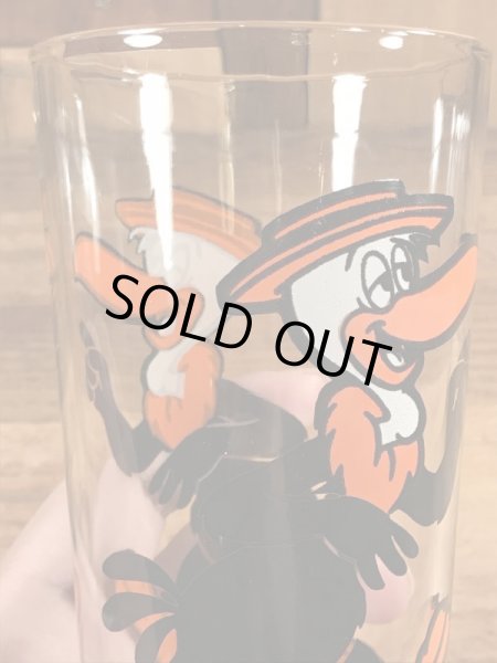 ルーニーテューンズのビーキーバカードの70年代ビンテージガラスコップ