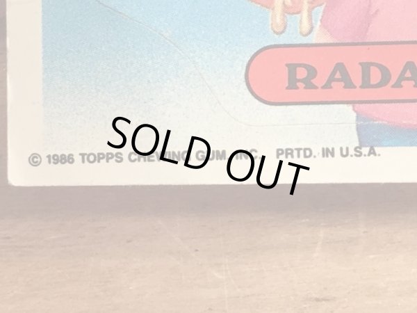 トップス社製のガーベッジペイルキッズの80年代ビンテージステッカーカード