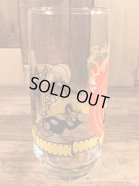 ルーニーテューンズのバッグスバニー50周年記念の90年代ビンテージガラスコップ