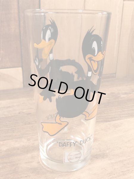 ルーニーテューンズのダフィーダックの70年代ビンテージガラスコップ