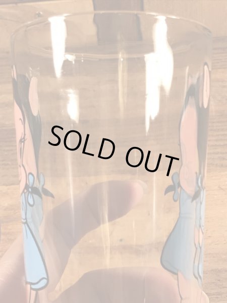 ルーニーテューンズのペチュニアピッグの70年代ビンテージガラスコップ