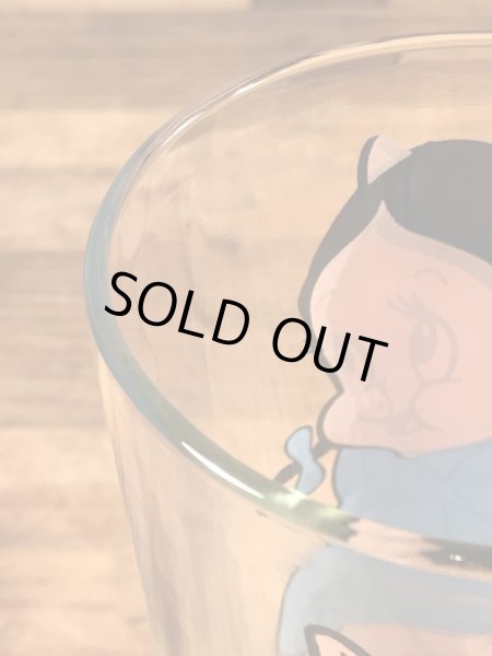 ルーニーテューンズのペチュニアピッグの70年代ビンテージガラスコップ