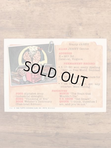 Topps社製のガーベッジペイルキッズの80’sヴィンテージカードシール