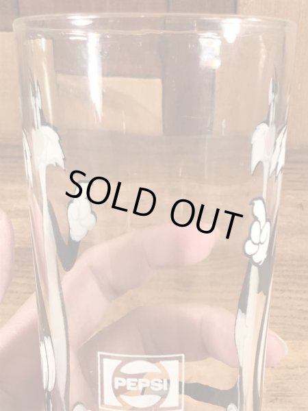 ルーニーテューンズのシルベスターキャットの70年代ビンテージガラスコップ