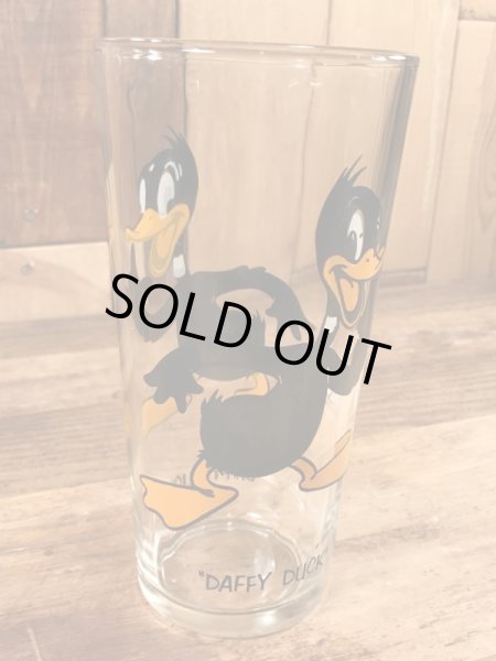 ルーニーテューンズのダフィーダックの70年代ビンテージガラスコップ