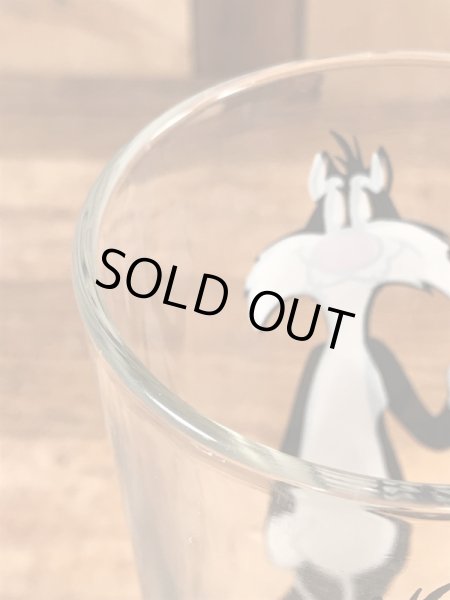 ルーニーテューンズのシルベスターキャットの70年代ビンテージガラスコップ