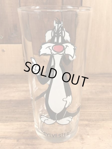 ルーニーテューンズのシルベスターキャットの70年代ビンテージガラスコップ